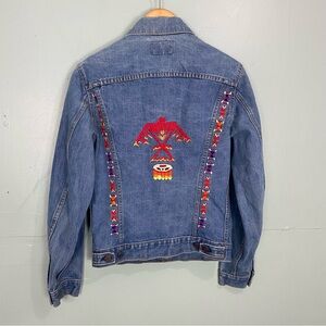 Levi’s‎ Custom Aztec Native Embroidery Jeans Jacket Eagle Sz Small